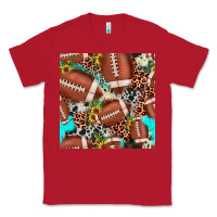 Red football leopard turquoise cowhide sunflower seamless pattern Classic Tee - JahusDesignShop