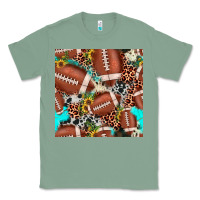 Sage football leopard turquoise cowhide sunflower seamless pattern Classic Tee - JahusDesignShop