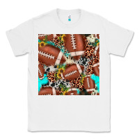 White football leopard turquoise cowhide sunflower seamless pattern Classic Tee - JahusDesignShop