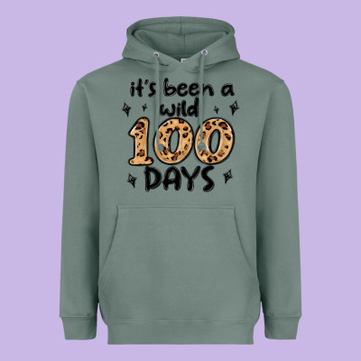 Its Been A Wild 100 Days Heavyweight Hoodie Designed By Maliassmallbusiness