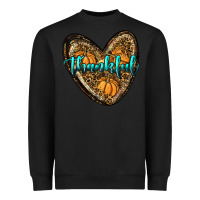 Black thankful pumpkin heart Heavyweight Sweatshirt - RanaPortraitStore