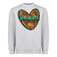 Heather Grey thankful pumpkin heart Heavyweight Sweatshirt - RanaPortraitStore