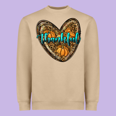 Thankful Pumpkin Heart Heavyweight Sweatshirt Designed By Ranaportraitstore