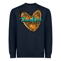 Navy thankful pumpkin heart Heavyweight Sweatshirt - RanaPortraitStore