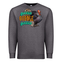 Charcoal Heather Thanksgiving turkey gobble gobble Premium Sweatshirt - NancyCooperArtShop
