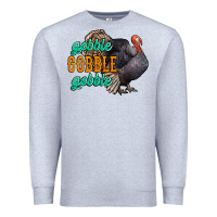 Heather Grey Thanksgiving turkey gobble gobble Premium Sweatshirt - NancyCooperArtShop
