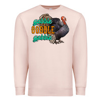 Pale Pink Thanksgiving turkey gobble gobble Premium Sweatshirt - NancyCooperArtShop