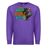 Purple Thanksgiving turkey gobble gobble Premium Sweatshirt - NancyCooperArtShop