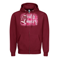 Burgundy tackle cancer football leopard Zipper Hoodie - AdoDesignShop
