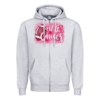 Heather Grey tackle cancer football leopard Zipper Hoodie - AdoDesignShop