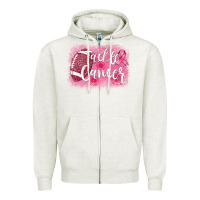 Oatmeal Heather tackle cancer football leopard Zipper Hoodie - AdoDesignShop
