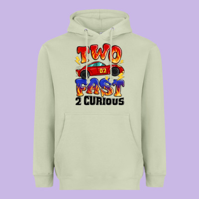 Two Fast Two Curious Boys Birthday Racing Car Heavyweight Hoodie Designed By Maliassmallbusiness