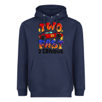 Navy two fast two curious boys birthday racing car Heavyweight Hoodie - MaliasSmallBusiness