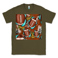 Army Green football leopard gemstone sunflower seamless pattern Classic Tee - JahusDesignShop