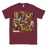 Burgundy football leopard gemstone sunflower seamless pattern Classic Tee - JahusDesignShop
