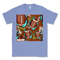 Colony Blue football leopard gemstone sunflower seamless pattern Classic Tee - JahusDesignShop