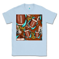 Dusty Blue football leopard gemstone sunflower seamless pattern Classic Tee - JahusDesignShop