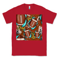 Red football leopard gemstone sunflower seamless pattern Classic Tee - JahusDesignShop