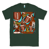 Sports Green football leopard gemstone sunflower seamless pattern Classic Tee - JahusDesignShop