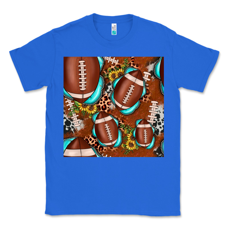 Football Leopard Gemstone Sunflower Seamless Pattern Classic Tee by JahusDesignShop | Teevron