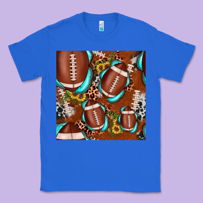 Football Leopard Gemstone Sunflower Seamless Pattern Classic Tee Designed By Jahusdesignshop