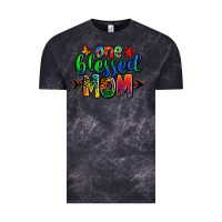 Cloud Black one blessed mom autism Vintage Tee - Zillion Design Studio