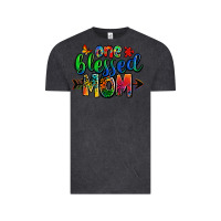 Vintage Black one blessed mom autism Vintage Tee - Zillion Design Studio