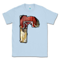 Dusty Blue farm life alphabet lowercase letters r Classic Tee - BundleAndBundleShop