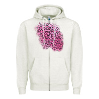 Pink Leopard Patch Zipper Hoodie | Teevron