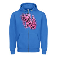 True Royal pink leopard patch Zipper Hoodie - AdoDesignShop