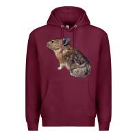 Burgundy pika Premium Hoodie - LillyAllenDesigns
