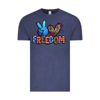Vintage Denim peace love freedom Vintage Tee - Zillion Design Studio