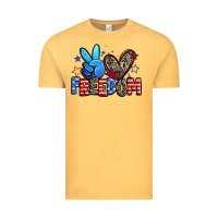 Vintage Mustard peace love freedom Vintage Tee - Zillion Design Studio