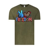 Vintage Olive peace love freedom Vintage Tee - Zillion Design Studio