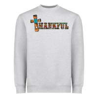 Heather Grey thankful pumpkin cross Heavyweight Sweatshirt - RanaPortraitStore