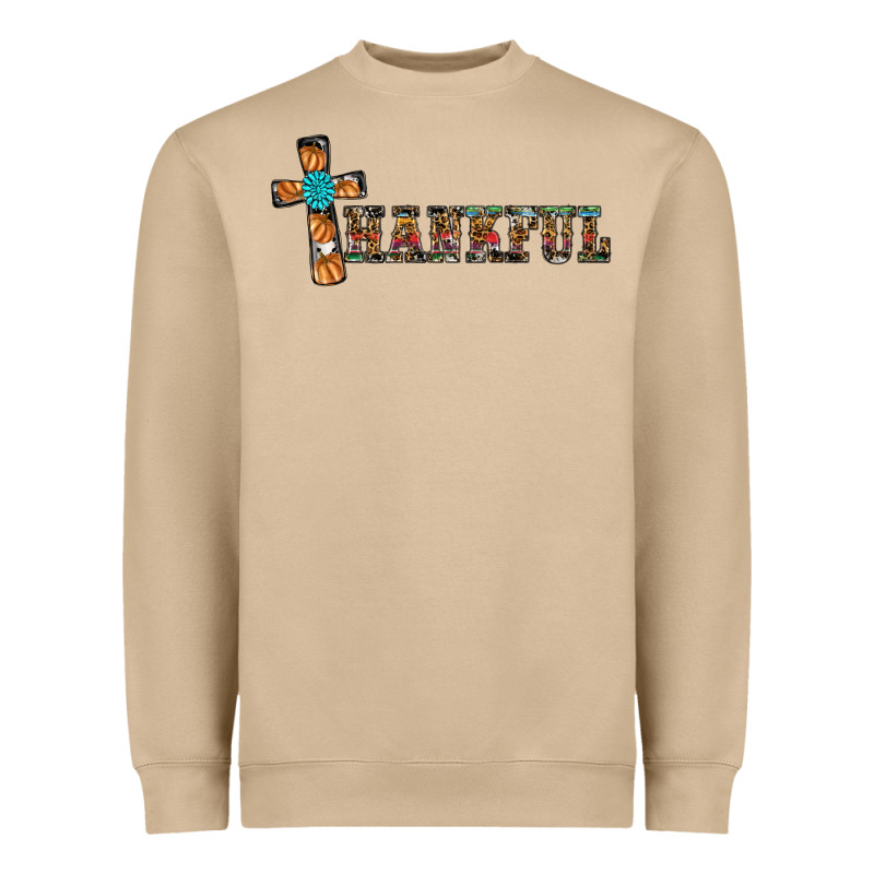 Thankful Pumpkin Cross Heavyweight Sweatshirt by RanaPortraitStore | Teevron