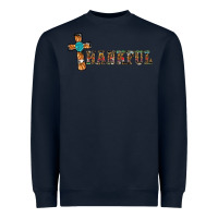 Navy thankful pumpkin cross Heavyweight Sweatshirt - RanaPortraitStore