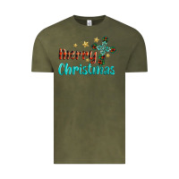 Vintage Olive merry christmas turquoise gemstones cross Vintage Tee - BarkalooDesign