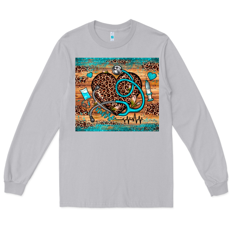 Nurse Leopard Heart Long Sleeve Tee by JahusDesignShop | Teevron