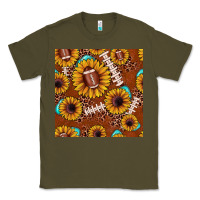 Army Green football leopard sunflower seamless pattern Classic Tee - JahusDesignShop