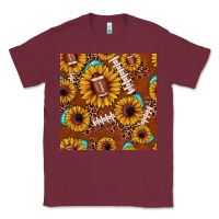 Burgundy football leopard sunflower seamless pattern Classic Tee - JahusDesignShop