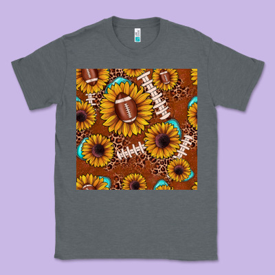 Football Leopard Sunflower Seamless Pattern Classic Tee Designed By Jahusdesignshop