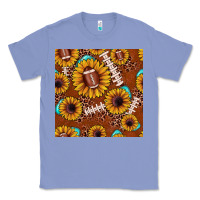 Colony Blue football leopard sunflower seamless pattern Classic Tee - JahusDesignShop