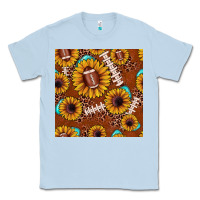 Dusty Blue football leopard sunflower seamless pattern Classic Tee - JahusDesignShop