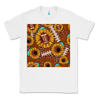 White football leopard sunflower seamless pattern Classic Tee - JahusDesignShop