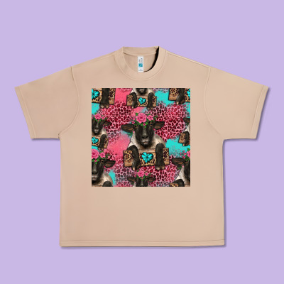 Black Sheep Seamless Pattern Urban Heavy Tee Designed By Hra Design Shop