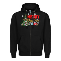 Black merry christmas tree Zipper Hoodie - AdoDesignShop