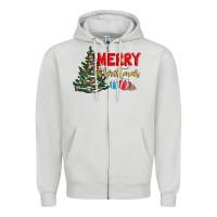 Dove Grey merry christmas tree Zipper Hoodie - AdoDesignShop