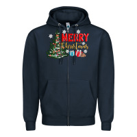 Navy merry christmas tree Zipper Hoodie - AdoDesignShop