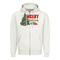 Oatmeal Heather merry christmas tree Zipper Hoodie - AdoDesignShop